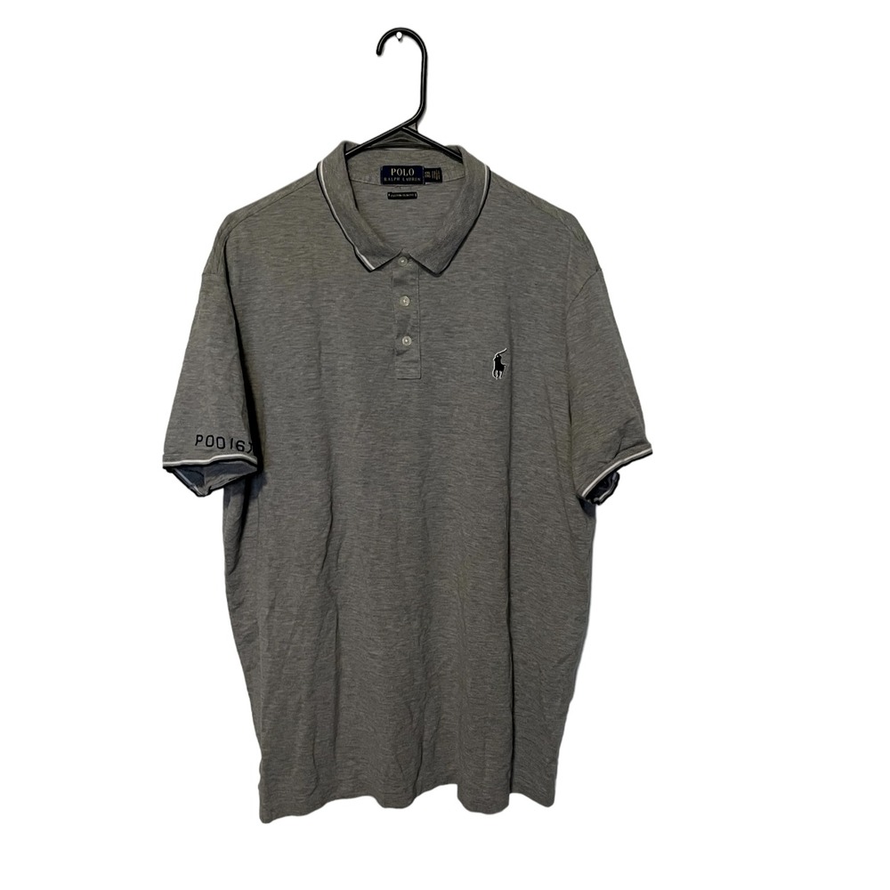 Polo Ralph Lauren Polo Shirt Mens XXL Gray Custom Slim Fit Short Sleeve Pique